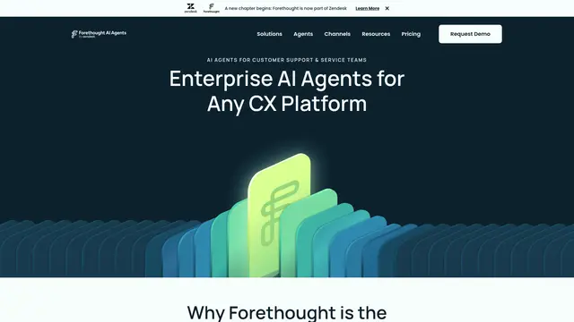Forethought AI Agents vendor website preview