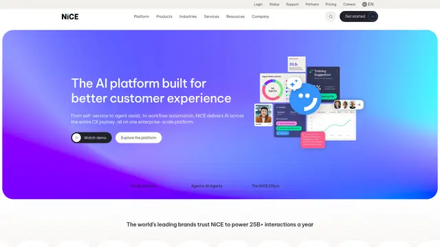 CXone Mpower AI vendor website preview