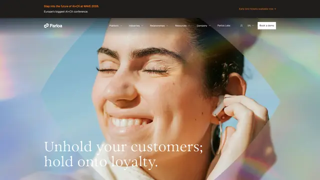 Parloa AI Agent Management Platform vendor website preview
