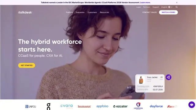 Talkdesk AI / CX Cloud vendor website preview